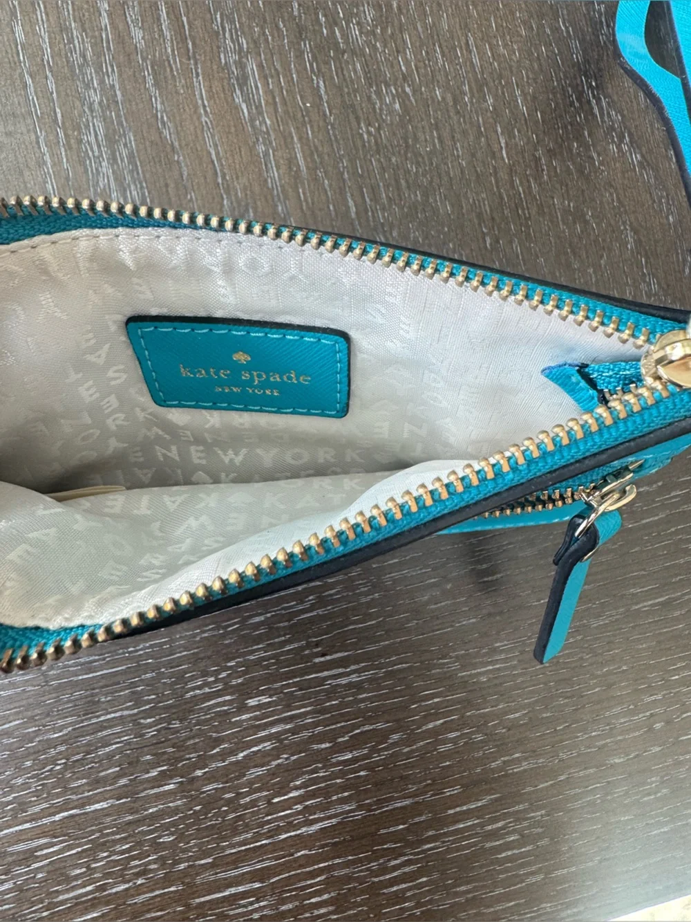Kate Spade Mikas Pond Blue Leather Wristlet